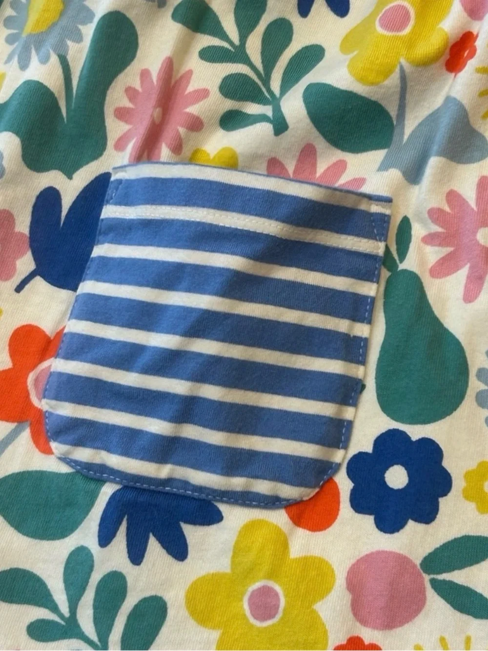 Mini Boden Floral Tunic and Blue Stripe Leggings Set - Multicolor & Blue 11-12Y